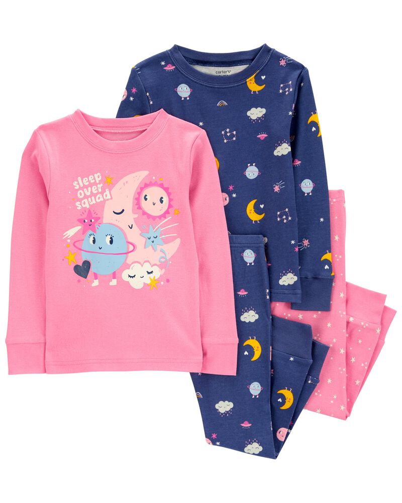 Baby 4-Piece Space 100% Snug Fit Cotton Pajamas, image 1 of 5 slides