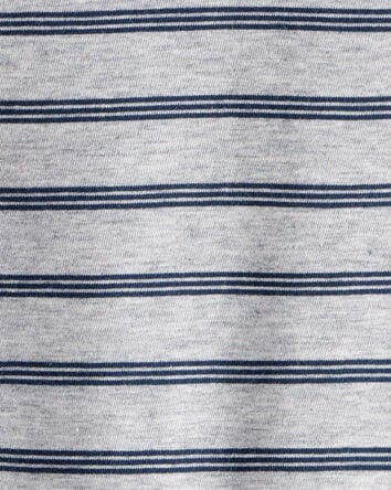 Baby Boy Striped Long-Sleeve Tee- Grey, 