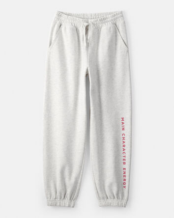 Girls Main Character Energy French Terry Joggers - Grey, 