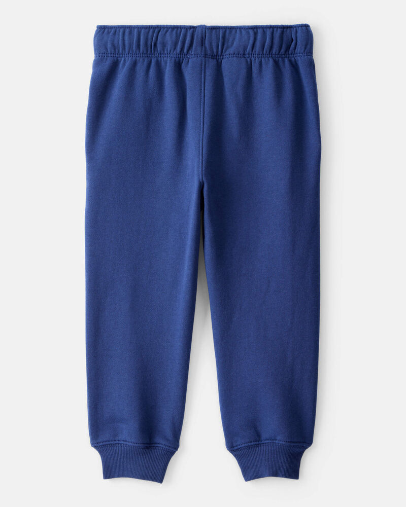 Toddler Boy Solid Fleece Cotton Jogger - Navy, image 2 of 4 slides