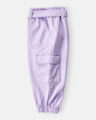 Baby Girl Cotton Cargo Joggers - Purple, image 3 of 5 slides