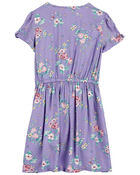 Kid Button-Front Vintage Floral Dress Made With LENZING™ ECOVERO™ , image 2 of 5 slides