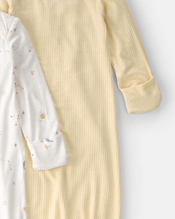 Baby 2-Pack Constellation PurelySoft Sleeper Gowns - Yellow/Cream, 