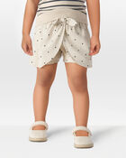Toddler Polka Dot Linen Look-Alike Skort - Tan, image 2 of 7 slides