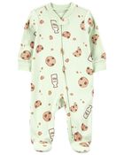 Baby Milk & Cookies 2-Way Zip Cotton Sleep & Play Pajamas, image 1 of 2 slides