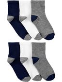 Navy/Grey - Kid 6-Pack Crew Socks