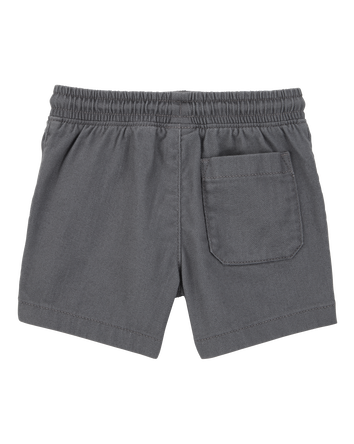 Toddler Pull-On Twill Shorts - Grey, 