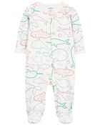 Baby Whale Zip-Up Sleep & Play Pajamas, image 1 of 4 slides