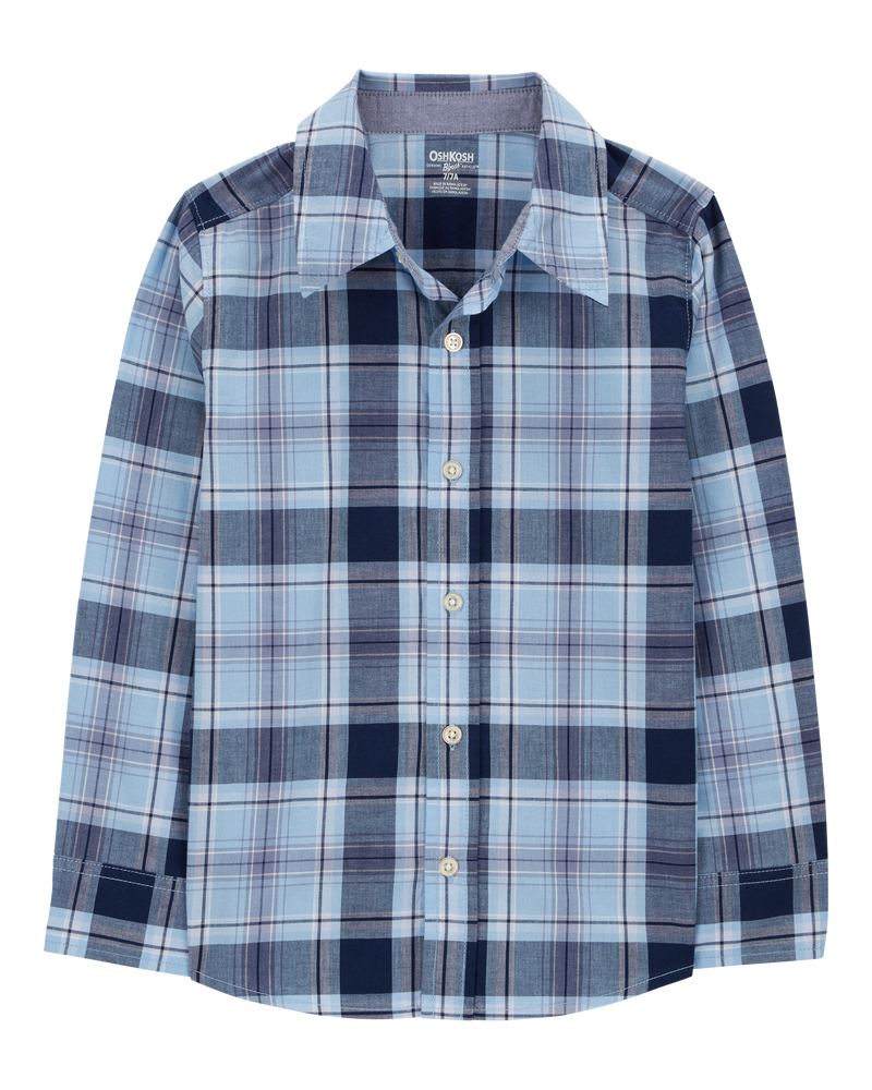 Kid Plaid Button-Front Shirt, image 2 of 4 slides