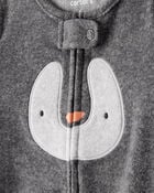 Baby Penguin Loose Fit Sleep & Play Pajamas - Grey, image 2 of 4 slides