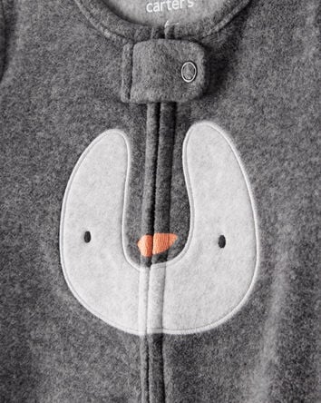 Baby Penguin Loose Fit Sleep & Play Pajamas - Grey, 