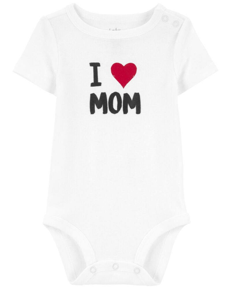 Baby 'I Love Mom' Bodysuit, image 1 of 3 slides