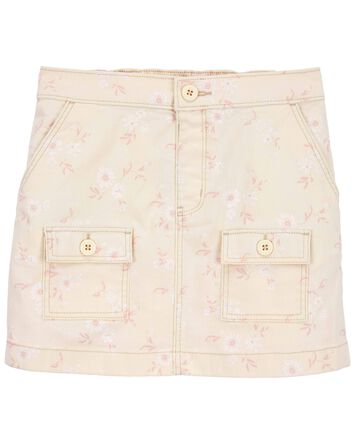 Kid Floral Print Denim Skirt, 