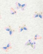 Toddler Butterfly Print Short-Sleeve Fashion Top - Grey, image 2 of 3 slides