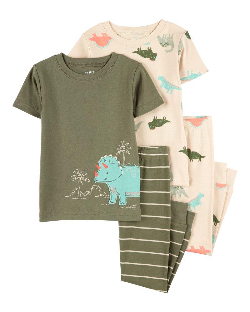 Baby 4-Piece Dinosaur Cotton Pajamas, image 1 of 4 slides