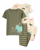 Baby 4-Piece Dinosaur Cotton Pajamas, image 1 of 4 slides