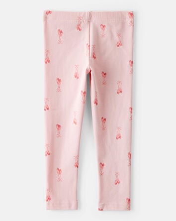 Toddler Girl Cotton Ballerina Stretch Leggings - Pink, 