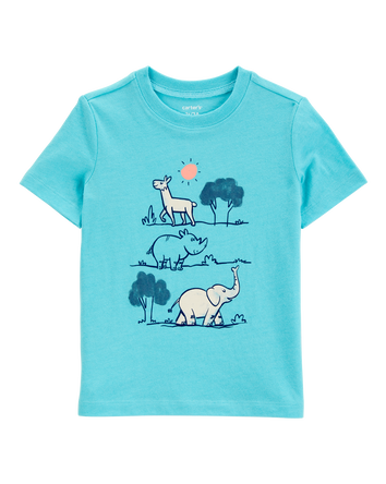 Toddler Boy Zoo Animals Short-Sleeve Graphic Tee - Blue, 