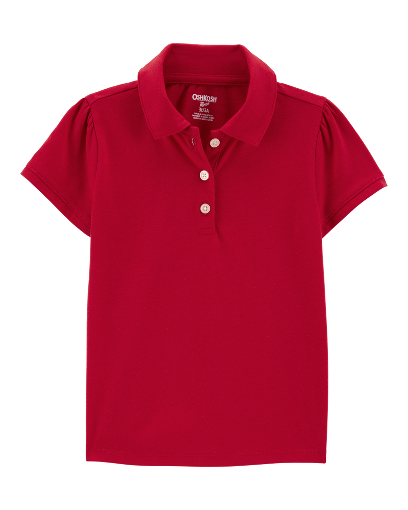 Toddler Pique Uniform Polo Shirt - Red, image 1 of 3 slides