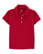 Toddler Pique Uniform Polo Shirt - Red, image 1 of 3 slides