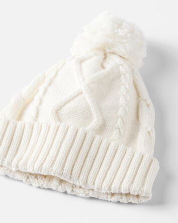 Toddler Organic Cotton Cable Knit Hat, 