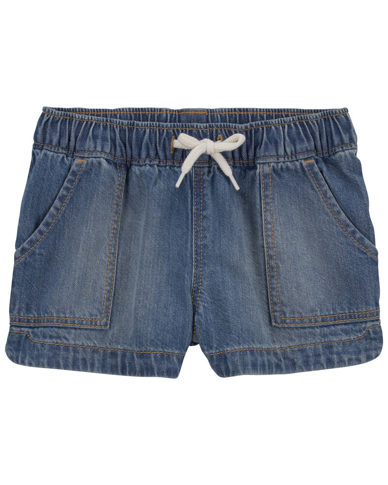 Baby Denim Drawstring Sun Shorts, image 1 of 3 slides