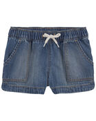 Baby Denim Drawstring Sun Shorts, image 1 of 3 slides