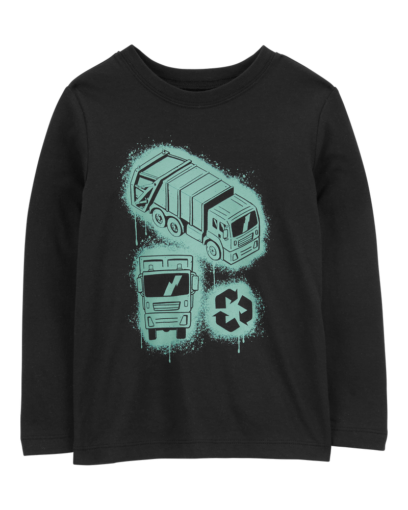 Toddler Recycle Truck Long-Sleeve Graphic Tee, image 1 of 3 slides
