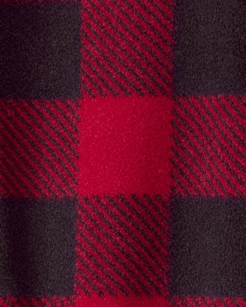 Baby Plaid Print Reindeer Christmas Loose Fit Long-Sleeve Sleep & Play - Red, image 3 of 5 slides