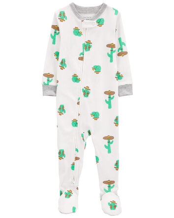 Baby 1-Piece Cactus 100% Snug Fit Cotton Footie Pajamas, 