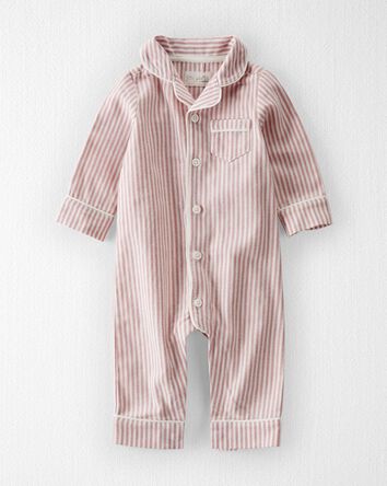 Baby 1-Piece Organic Cotton Coat Style Pajamas, 