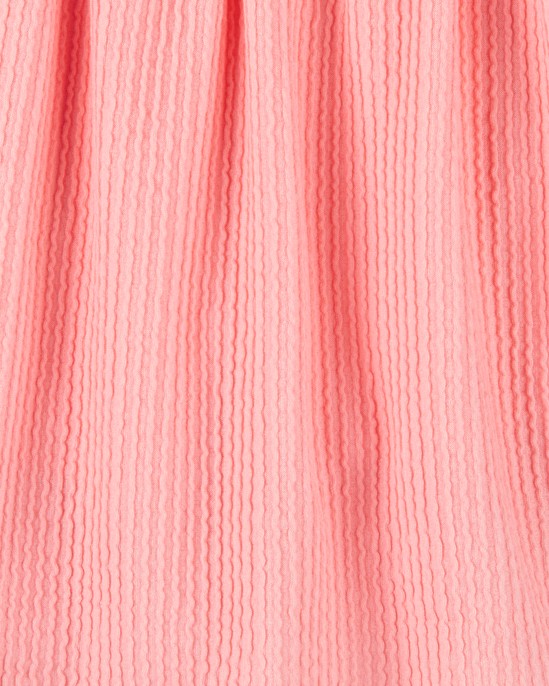 Kid Ribbed Textured Drawstring Skort - Orange, image 4 of 5 slides