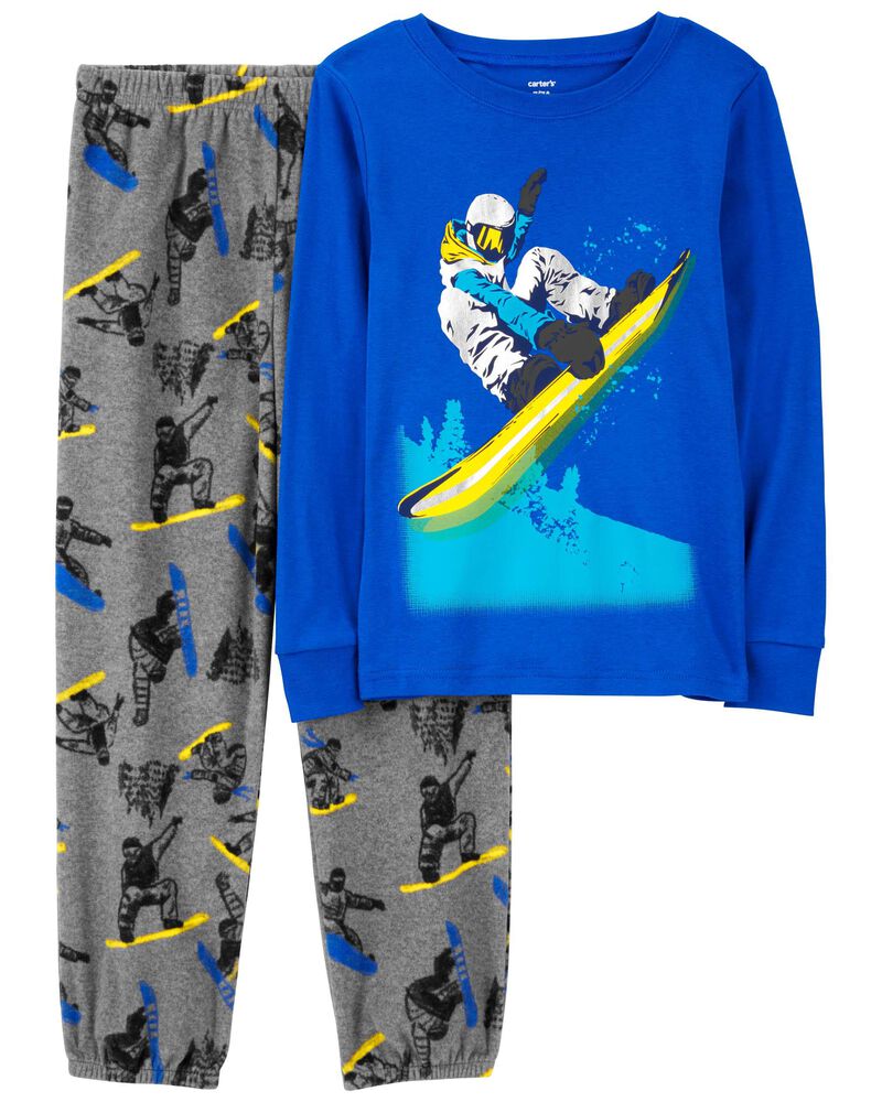 2-Piece Loose Fit Fuzzy Pajamas, image 1 of 3 slides