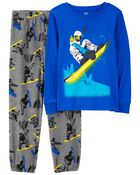 2-Piece Loose Fit Fuzzy Pajamas, image 1 of 3 slides