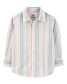 Toddler Striped Woven Long-Sleeve Button-Down Shirt, image 1 of 3 slides