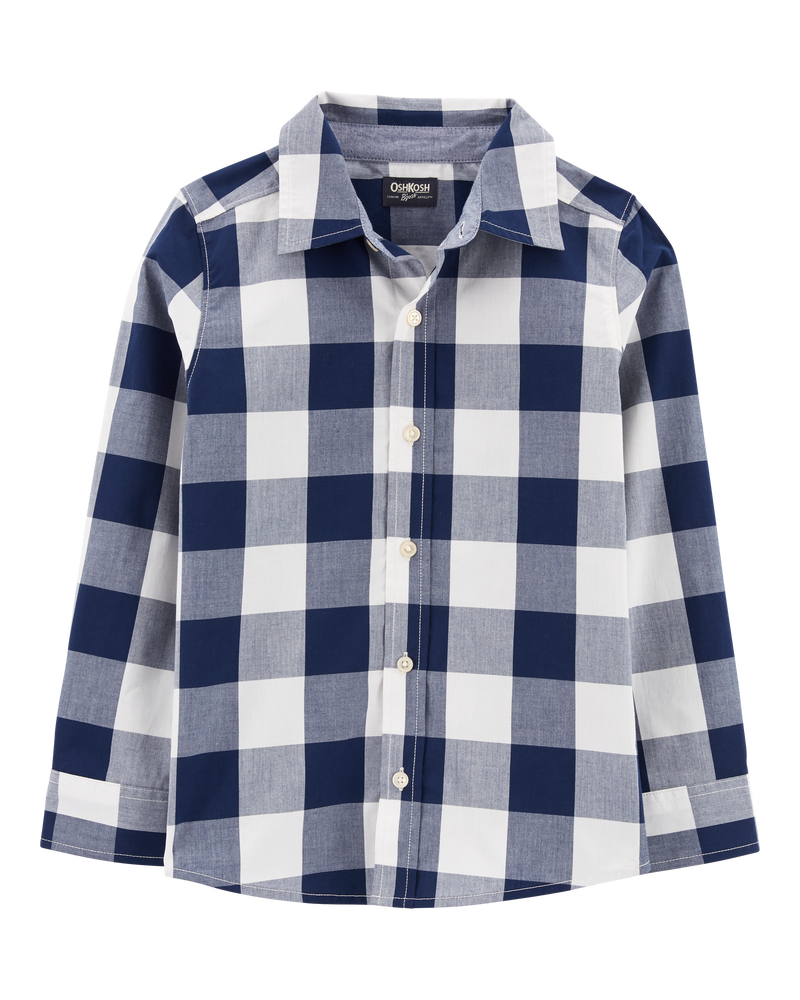Kid Plaid Button-Front Shirt, image 1 of 4 slides