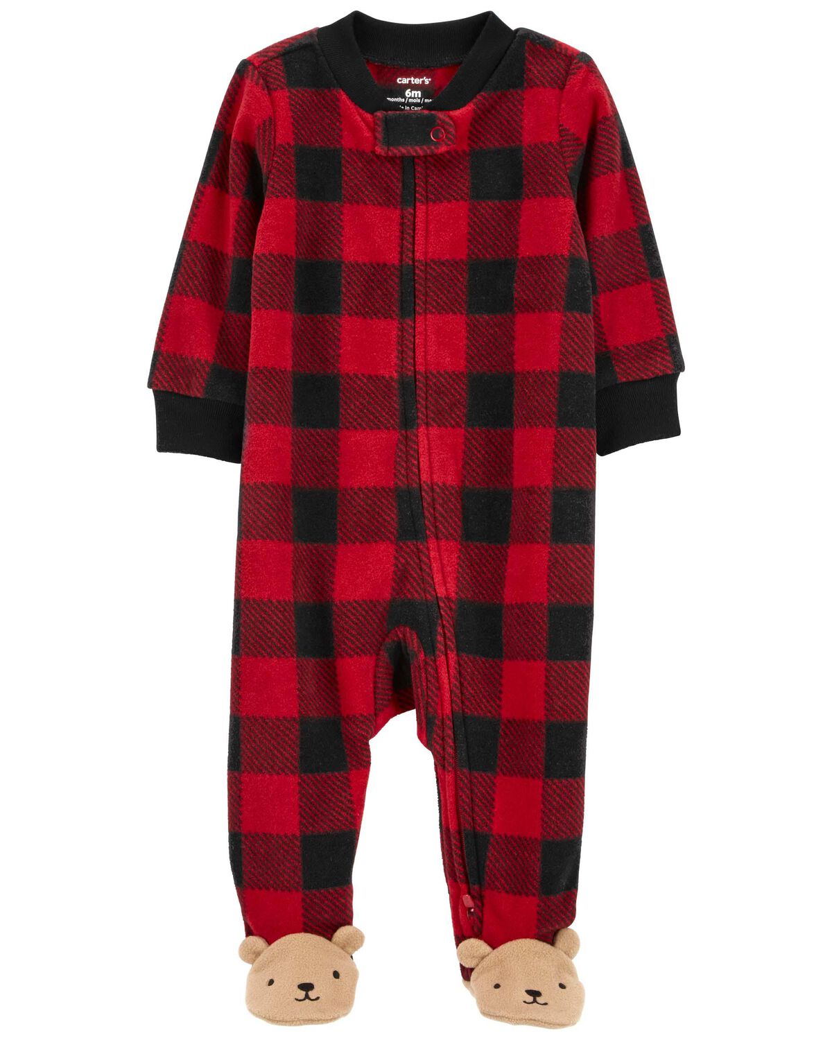 Baby Holiday Bear Zip-Up Fleece Sleep & Play Pajamas