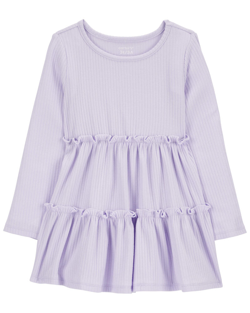 Toddler Tiered Ribbed Dress, image 1 of 4 slides