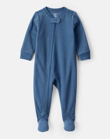 Baby Boy Fleece Long-Sleeve Snug Fit 1-Piece Pajamas - Blue, 