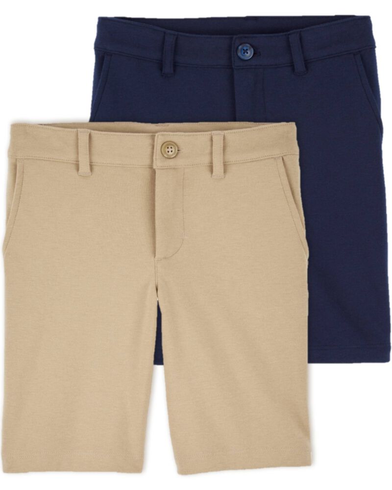 Kid 2-Pack Stretch  Uniform Chino Shorts, image 1 of 5 slides