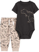 Multi - Baby 2-Piece Dinosaur Bodysuit Pant Set