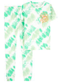 Green - Kid 2-Piece Tie-Dye 100% Snug Fit Cotton Pajamas