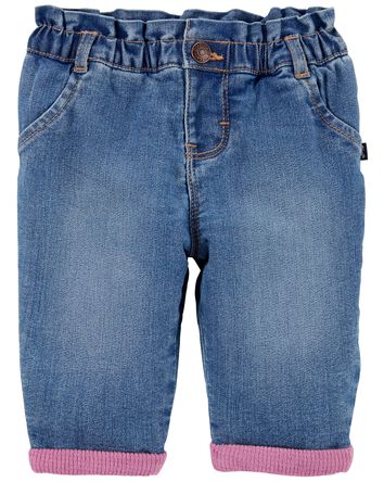 Baby Thermal Lined Jean Pants - Blue, 