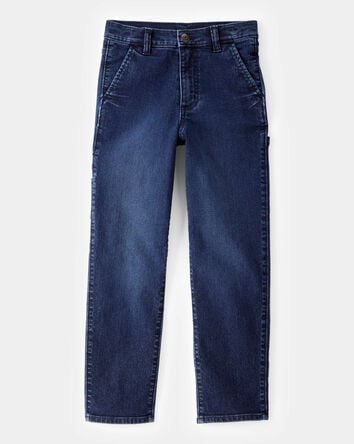 Kid Baggy Iconic Denim Cargo Pants - Indigo Wash, 