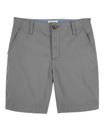 Boys Flat-Front Shorts - Grey, 