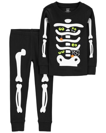 Baby 2-Piece Glow Skeleton 100% Snug Fit Cotton Pajamas, 