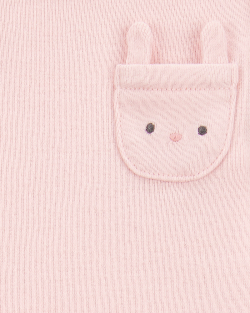 Baby 5-Pack Floral Bunny Short-Sleeve Cotton Bodysuits - Pink, image 3 of 8 slides