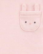 Baby 5-Pack Floral Bunny Short-Sleeve Cotton Bodysuits - Pink, image 3 of 8 slides