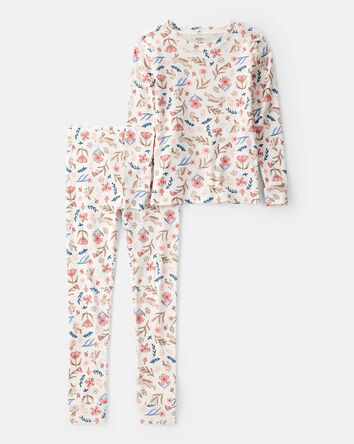 Kid 2-Piece Floral 100% Snug Fit Cotton Pajamas, 