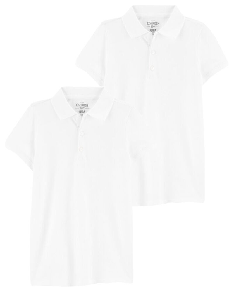 Kid 2-Pack White Polo Uniform Shirt Set, image 1 of 1 slides
